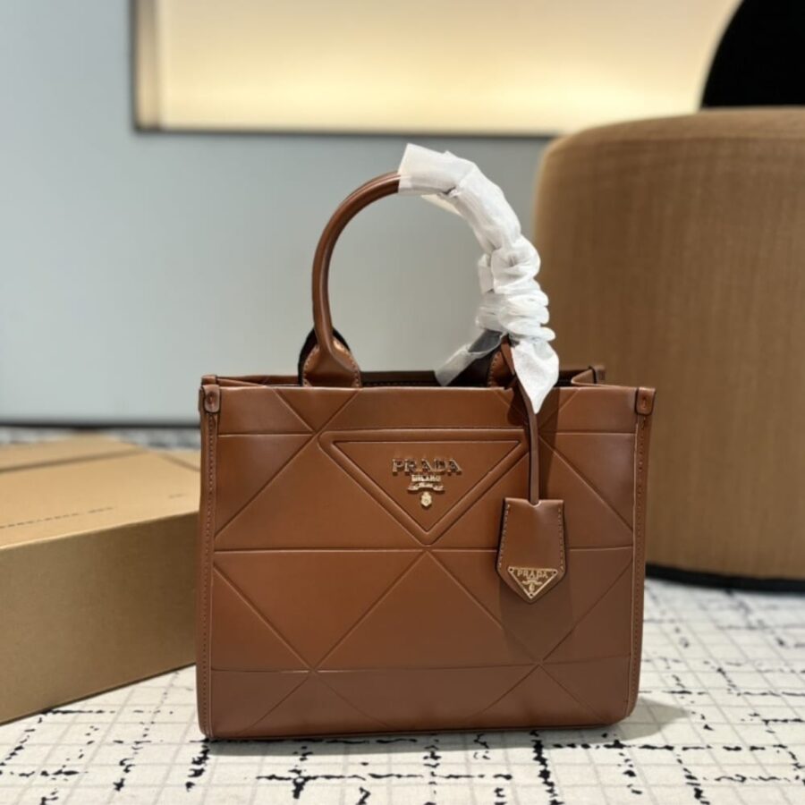 Alternative view of Prada Small Symbole Bag With Topstitching Caramel 28cm 1ba379 Ask F03oe V Oco
