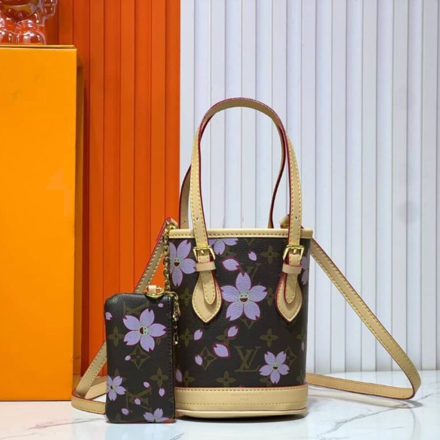 Alternative view of Louis Vuitton X Murakami Nano Bucket Monogram Canvas Sakura Brown 17Cm M13417