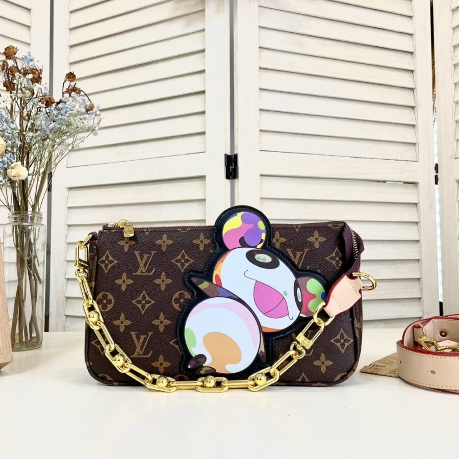 Alternative view of Louis Vuitton X Takashi Murakami Pochette Monogram Brown 28cm M13440