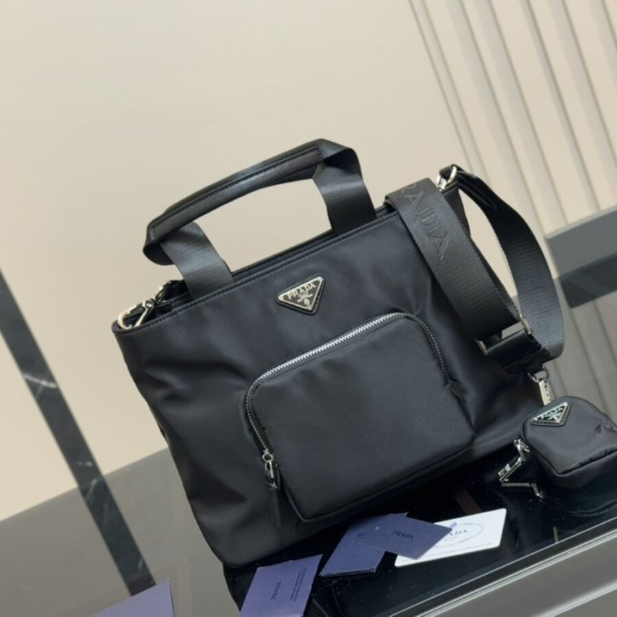 Alternative view of Prada Re Nylon Tote Bag Black 32cm 1bg354 Rv44 F0002 V B1m