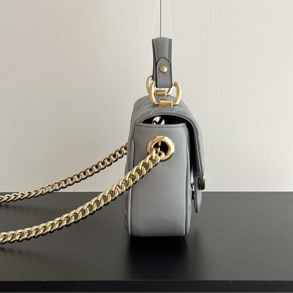 Gucci Gg Marmont Mini Shoulder Bag Grey 17cm - Image 7