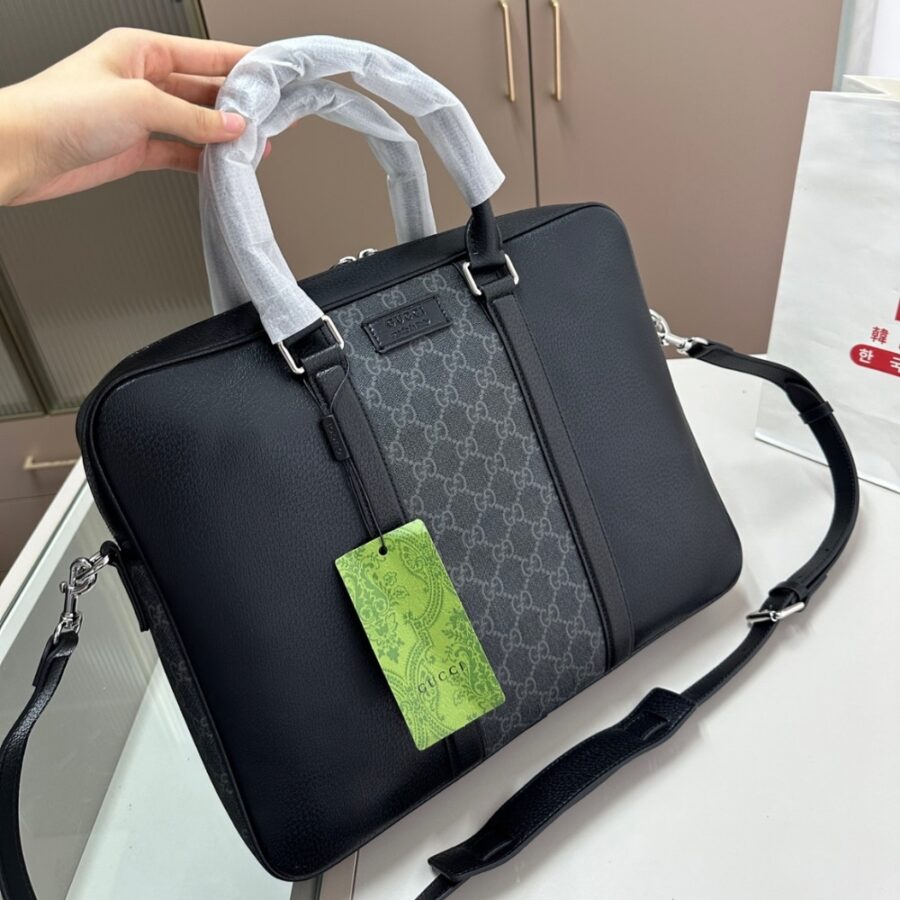 Alternative view of Gucci Medium Gg Briefcase With Tag Black 40cm ‎795461 Facu5 1000