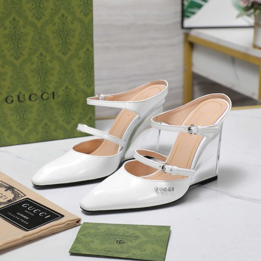Alternative view of Gucci Women's Wedge Mule White 827856 Clg00 9014