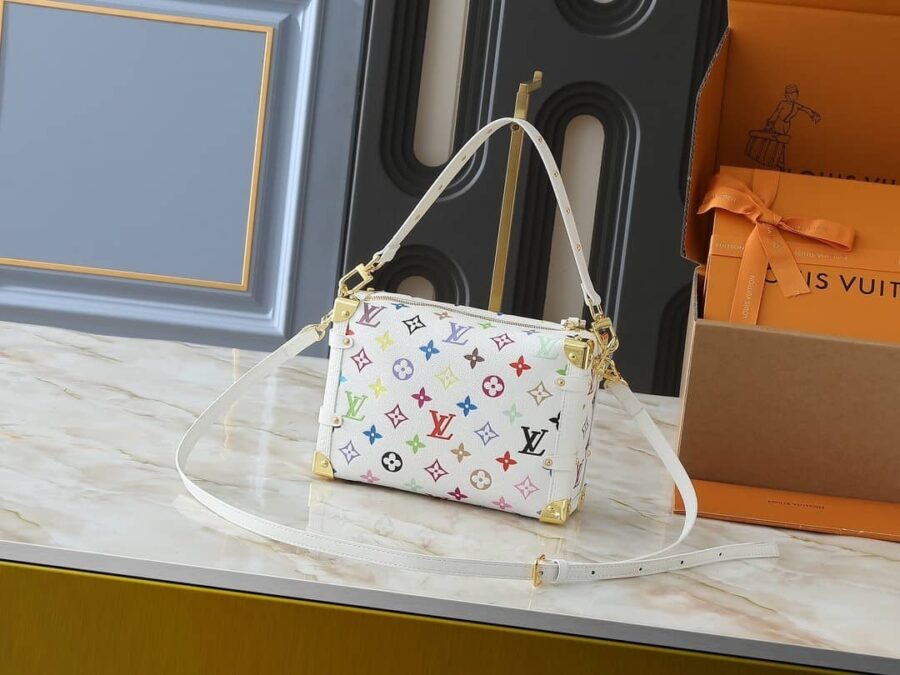 Alternative view of Louis Vuitton X Takashi Murakami Side Trunk MM Bag Multicolore Blanc 23cm M14046