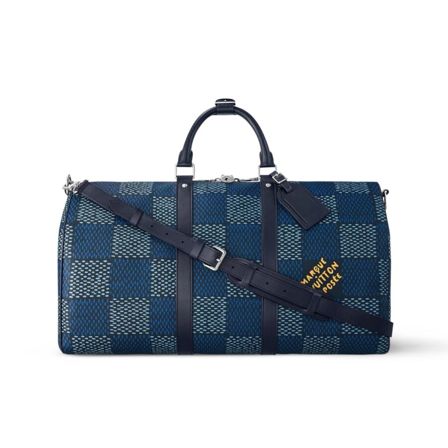 Louis Vuitton Keepall Bandoulière 50 Damier Heritage Blue 50cm N40861