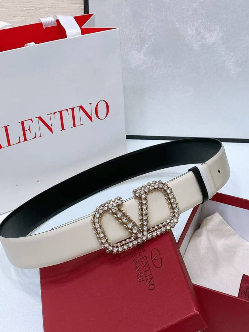 Alternative view of Valentino Garavani Reversible Belt With Signature Vlogo White