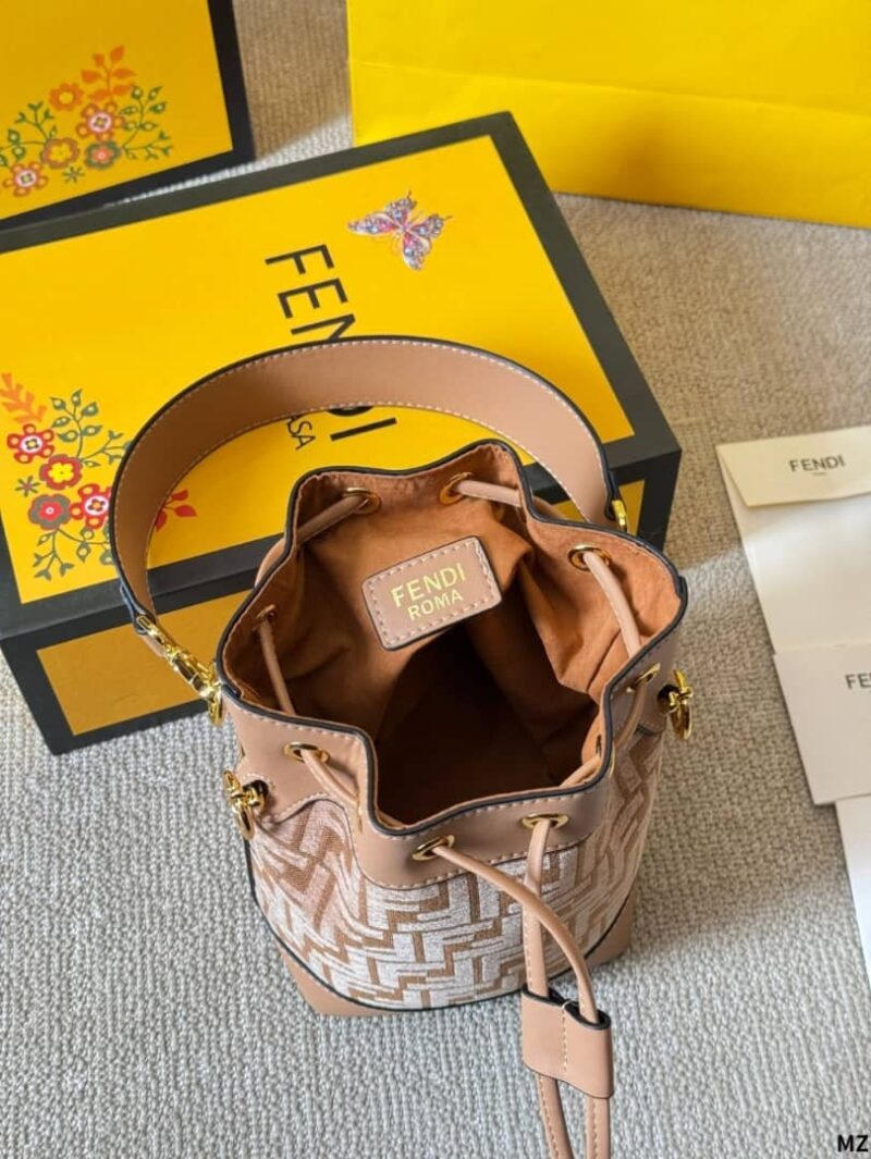 Alternative view of Fendi Mon Tresor Canvas Bag With Ff Embroidery 23cm