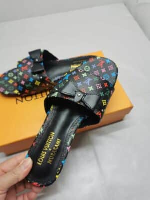 Alternative view of Louis Vuitton X Takashi Murakami 6am Flat Mule Black