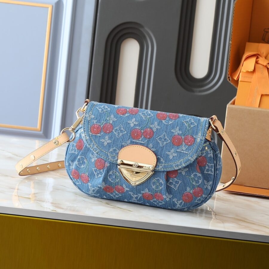 Alternative view of Louis Vuitton X Takashi Murakami Sunset Monogram Cherry Denim Bag 27cm M13680