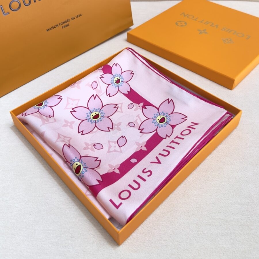 Alternative view of Louis Vuitton X Takashi Murakami Monogram Cherry Blossom Square Pink 90cm M94964