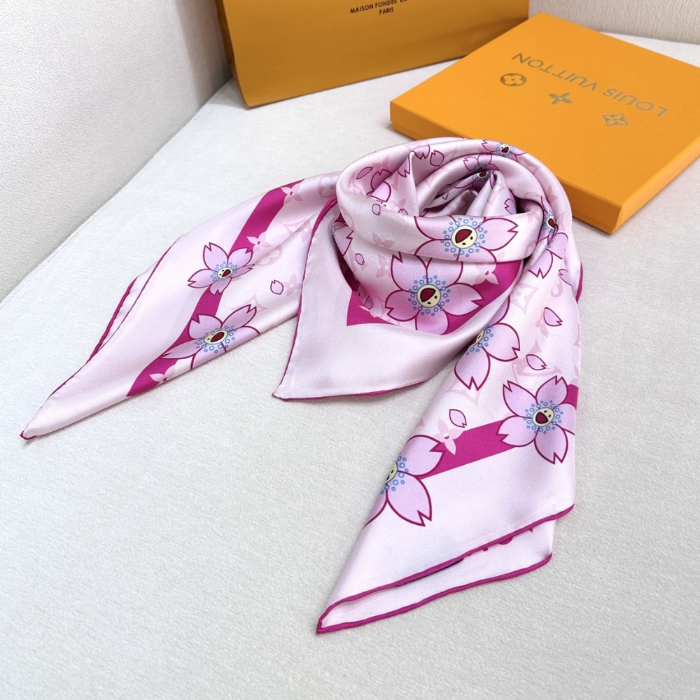 Louis Vuitton X Takashi Murakami Monogram Cherry Blossom Square Pink 90cm M94964 - Image 3