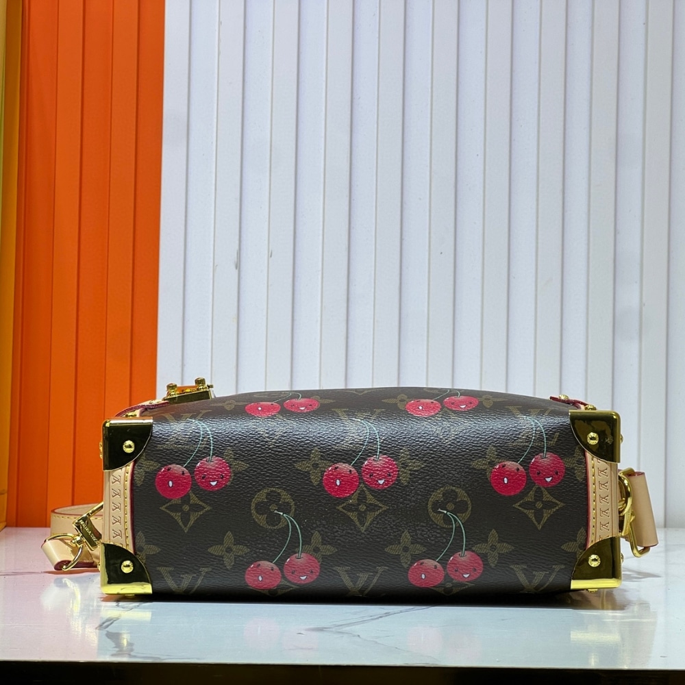 Louis Vuitton X Takashi Murakami Monogram Cerise Side Trunk MM 21cm Brown M14278 - Image 5