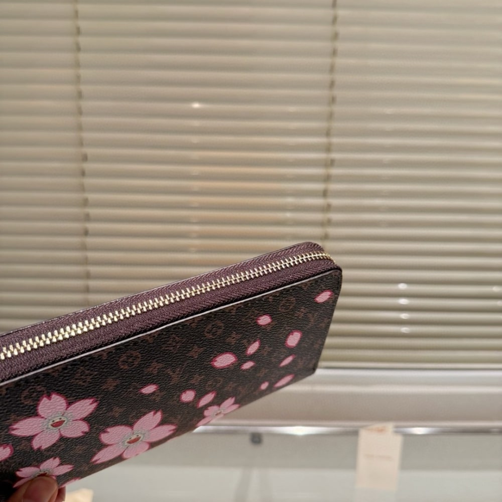 Louis Vuitton X Takashi Murakami Zippy Wallet Sakura Brown 19Cm M13433 - Image 5