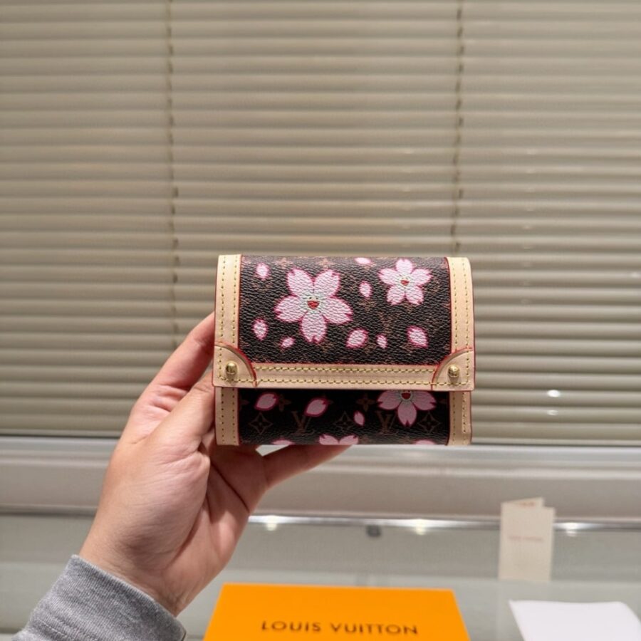 Alternative view of Louis Vuitton X Takashi Murakami Victorine Wallet Sakura Brown 12Cm M13427