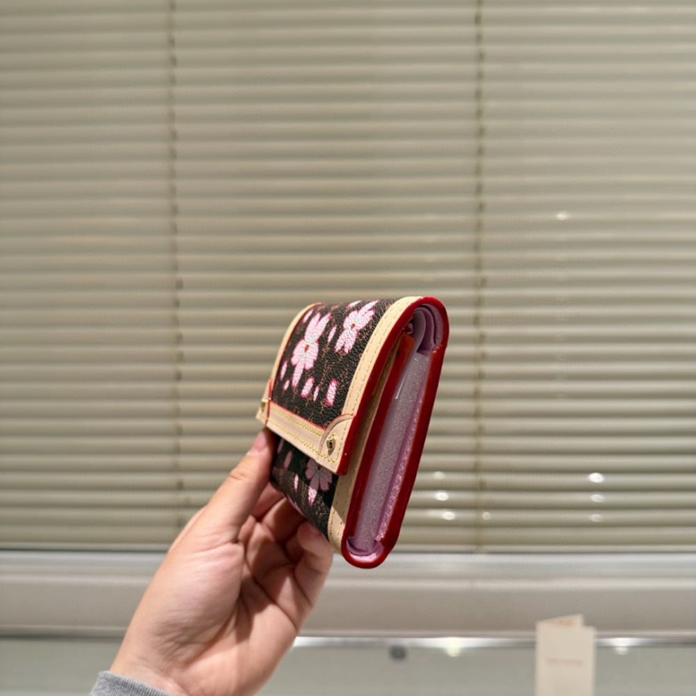 Louis Vuitton X Takashi Murakami Victorine Wallet Sakura Brown 12Cm M13427 - Image 3