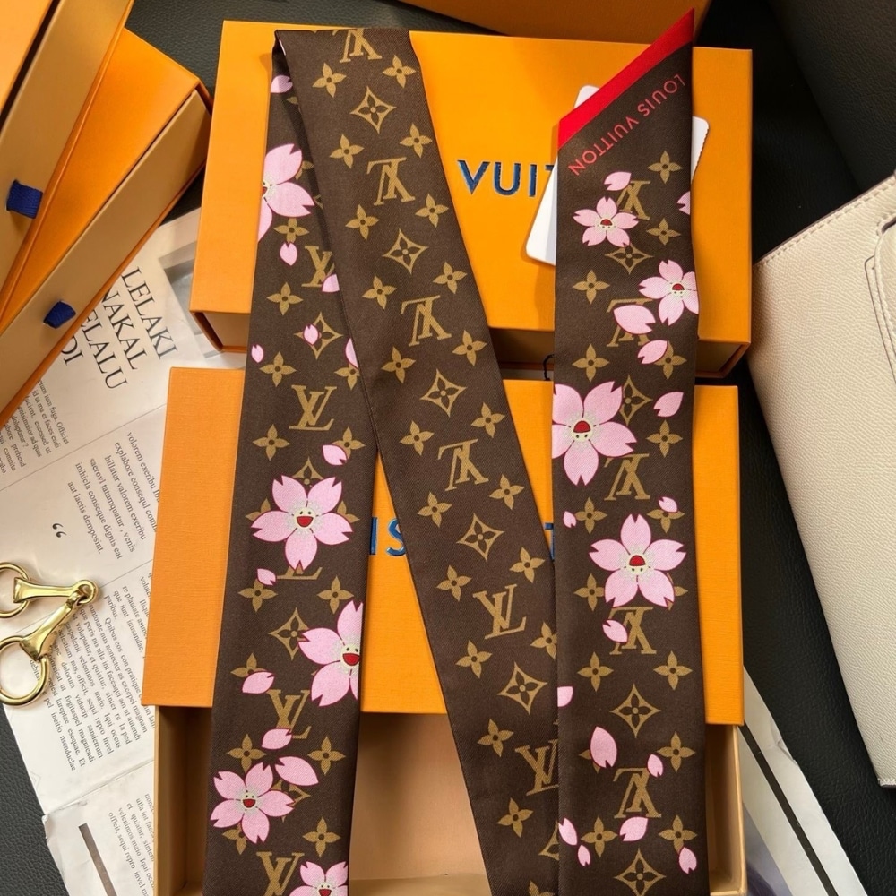 Louis Vuitton X Takashi Murakami Monogram Cherry Blossom Bandeau Bb In Tan 120cm M96084 - Image 3
