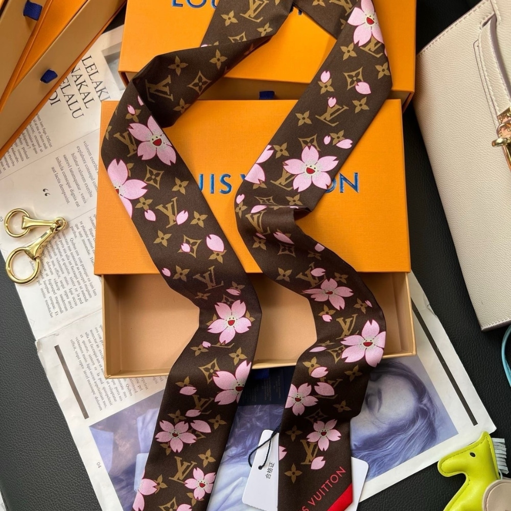 Louis Vuitton X Takashi Murakami Monogram Cherry Blossom Bandeau Bb In Tan 120cm M96084 - Image 4