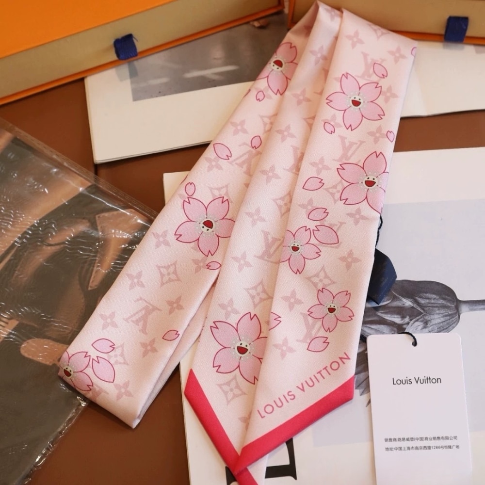 Louis Vuitton X Takashi Murakami Monogram Cherry Blossom Bandeau Bb In Rose 120cm M94969 - Image 5