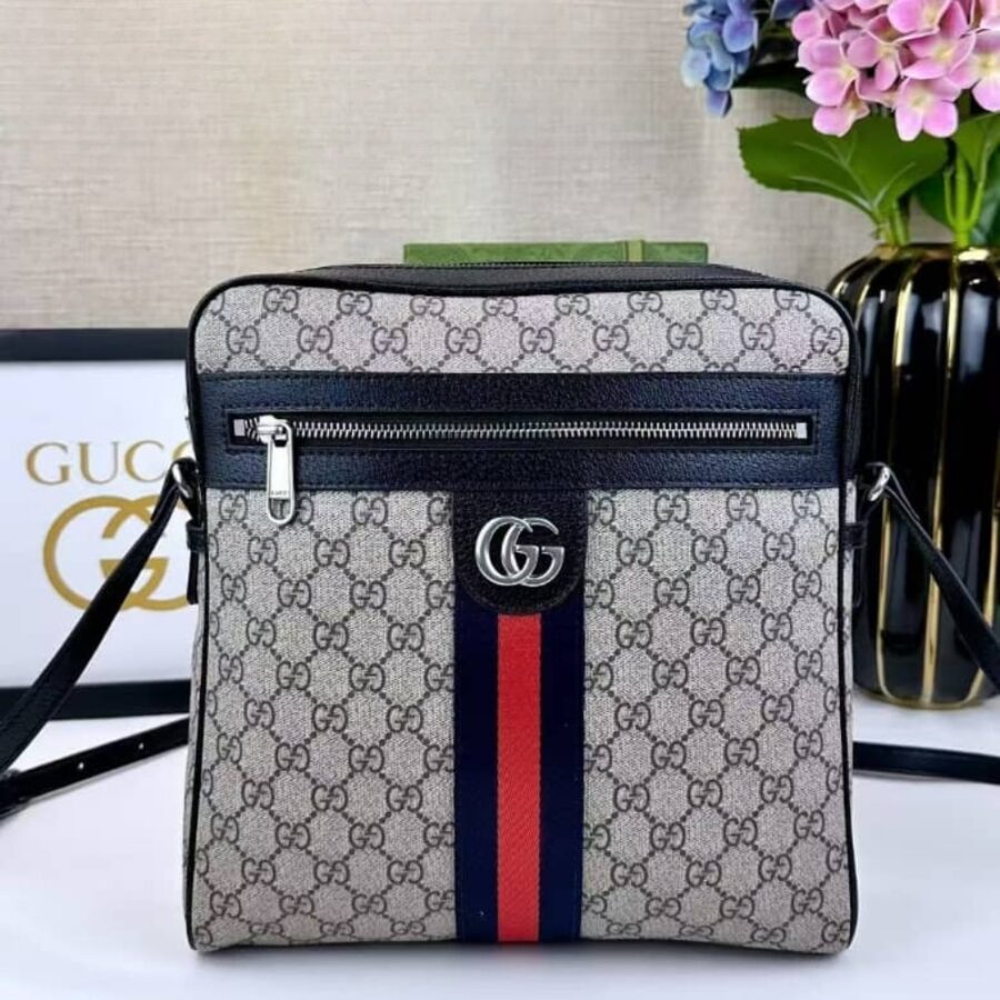 Alternative view of Gucci Ophidia Small Messenger Bag Beige And Blue Gg Supreme 23cm ‎547926 96iwn 4076