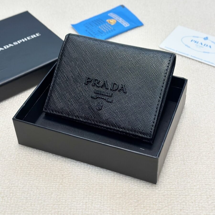 Alternative view of Prada Bifold Saffiano Leather Wallet Black 11Cm