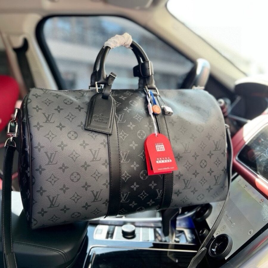 Alternative view of Louis Vuitton Keepall Bandoulière 50 Monogram Eclipse Canvas Black And Grey 45cm M45392