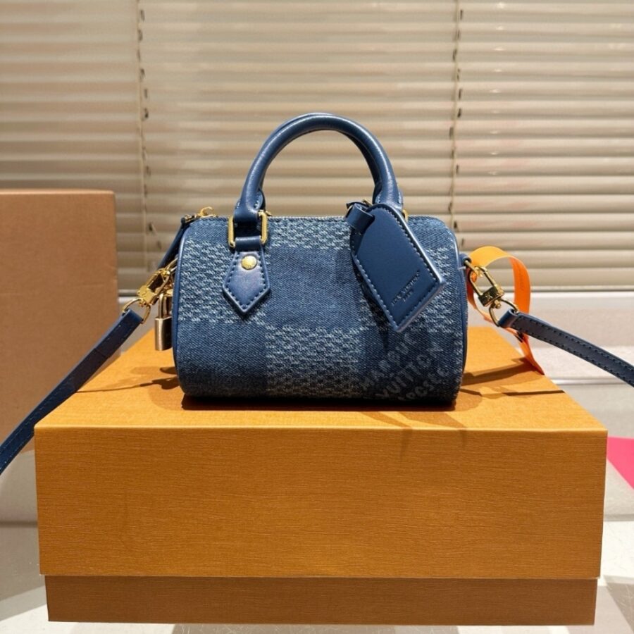 Alternative view of Louis Vuitton Speedy 18 Bandoulière Denim Blue 18cm N00208