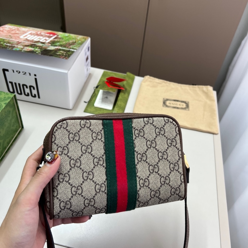 Gucci Ophidia Mini Bag Beige And Ebony 17Cm 517350 96IWS 8745 - Image 3