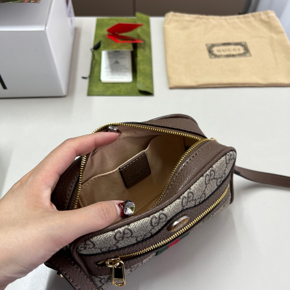 Gucci Ophidia Mini Bag Beige And Ebony 17Cm 517350 96IWS 8745 - Image 5