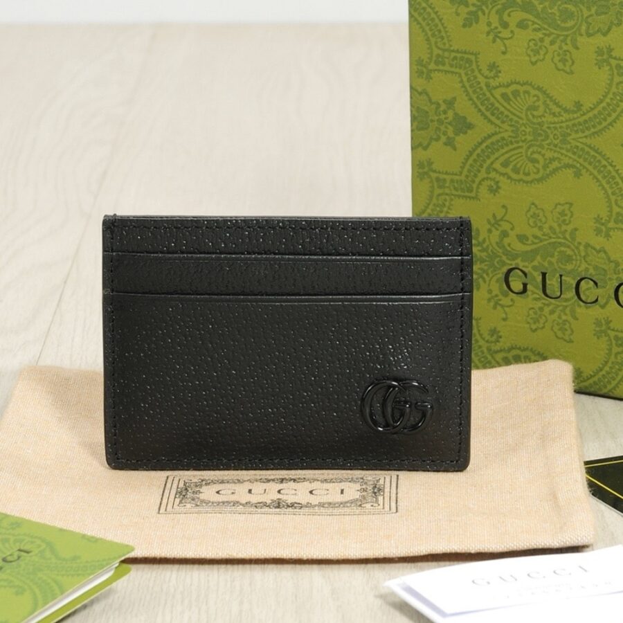 Alternative view of Gucci GG Marmont Card Case Black Leather 10Cm ‎657588 1T56F 1000