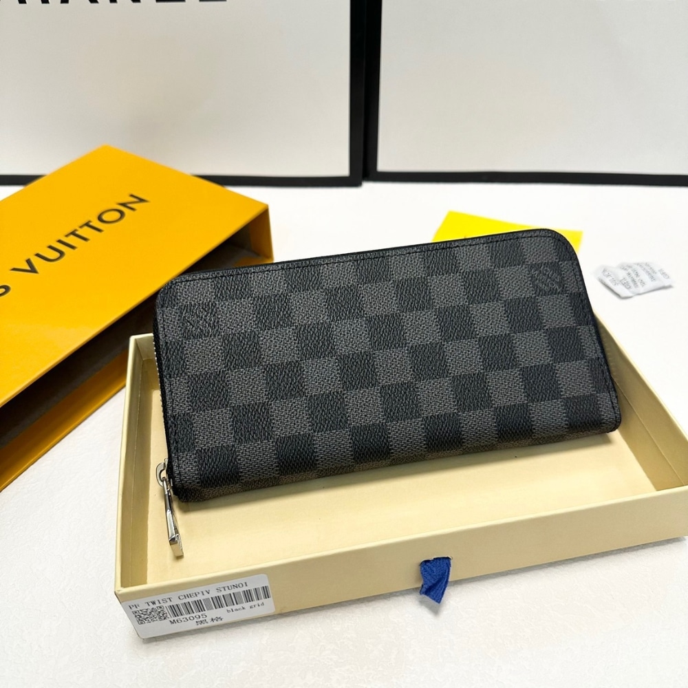 Louis Vuitton Zippy Wallet Damier Canvas Black 20Cm N00056 - Image 2