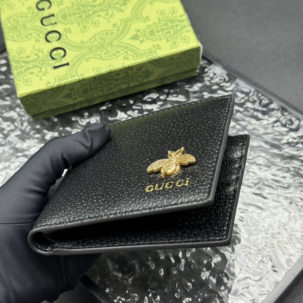 Gucci Animalier Bi Fold Wallet Black 11cm 523664 Dj20t 1000 - Image 3
