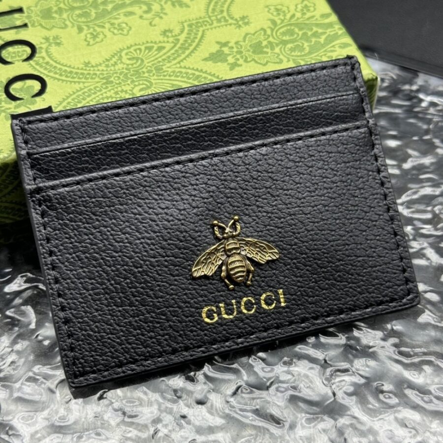 Alternative view of Gucci Animalier Leather Card Case Black 10cm 523685 Dj20t 1000