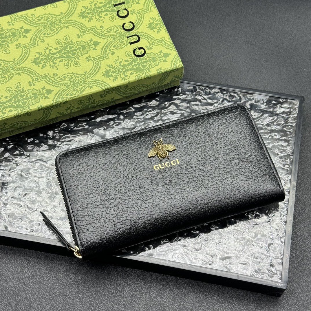 Gucci Animalier Leather Zip Around Wallet 19cm 523667 Dj20t 1000 - Image 2