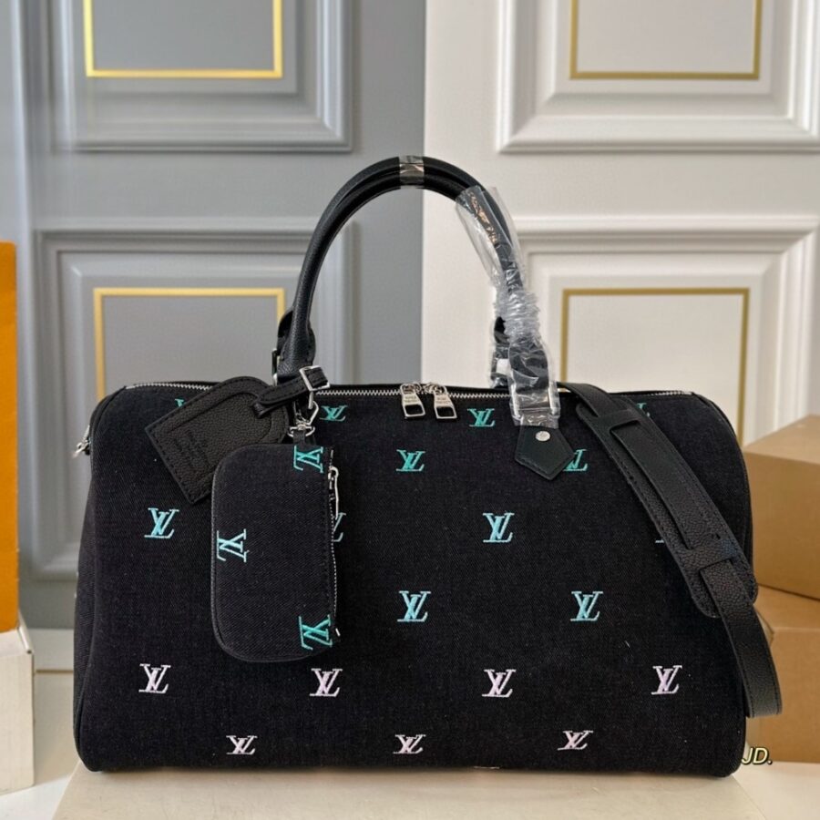 Alternative view of Louis Vuitton Keepall Bandoulière Black Denim 40cm