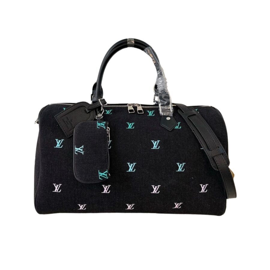 Louis Vuitton Keepall Bandoulière Black Denim 40cm