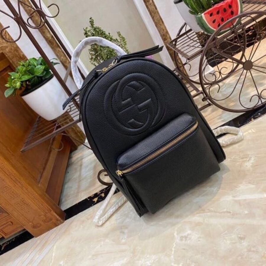 Alternative view of Gucci Soho Chain Leather Backpack Black 31cm