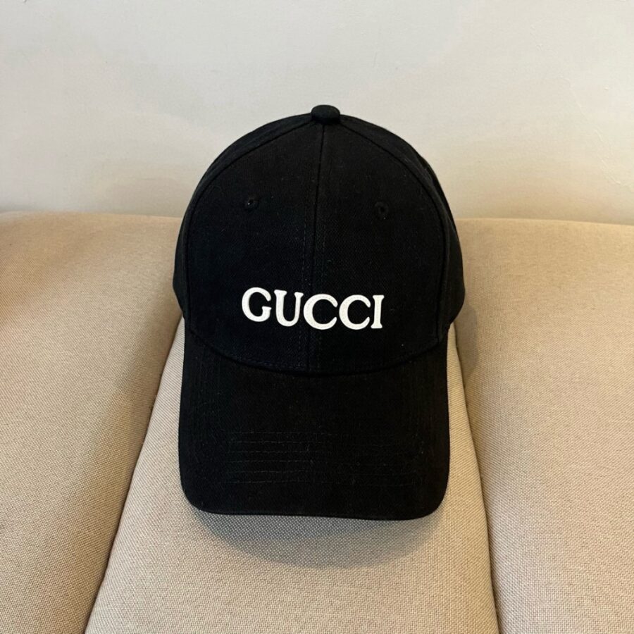 Alternative view of Gucci Embroidered Cotton Baseball Cap Black