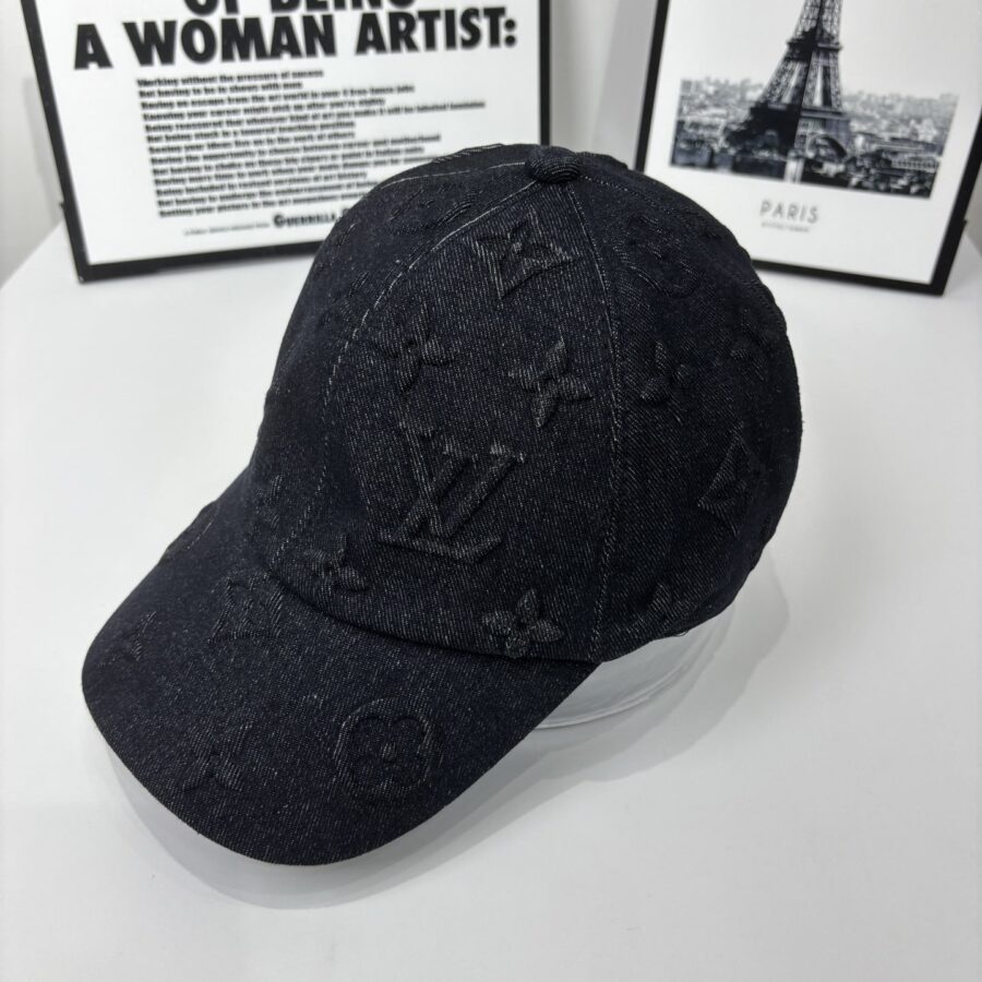 Alternative view of Louis Vuitton Monogram Denim Baseball Cap In Washed Black