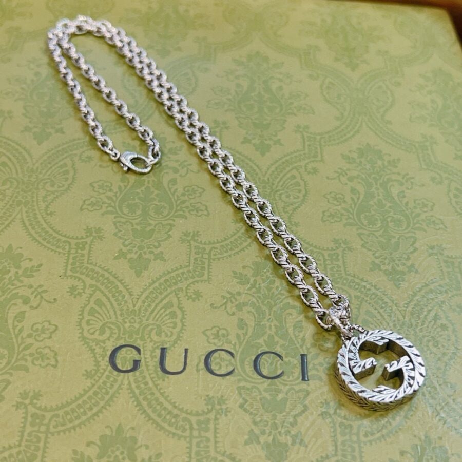 Alternative view of Gucci Interlocking Pendant Necklace Silver ‎455307 J8400 0811