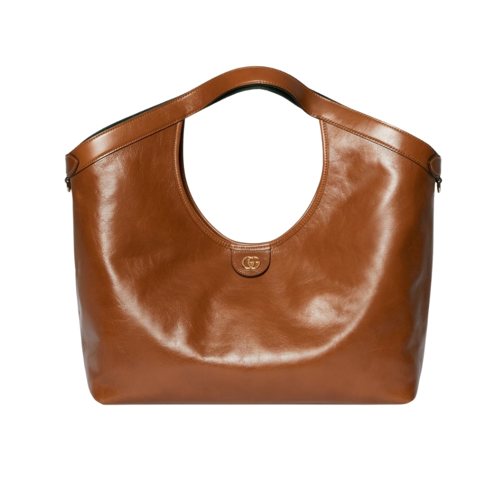 Gucci Giglio Large Tote Bag Dark Brown Leather 60Cm 853971 AAF2H 7645