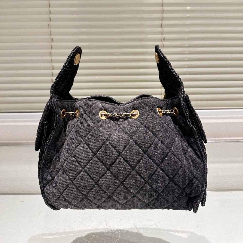 Chanel 25 Small Handbag Washed Denim Black 26cm AS5293 B20520 U0725 - Image 3
