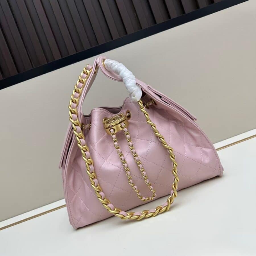 Alternative view of Chanel 25 Small Handbag Grained And Gold Tone Metal Light Pink 26cm AS5293 B20304 NAGEO