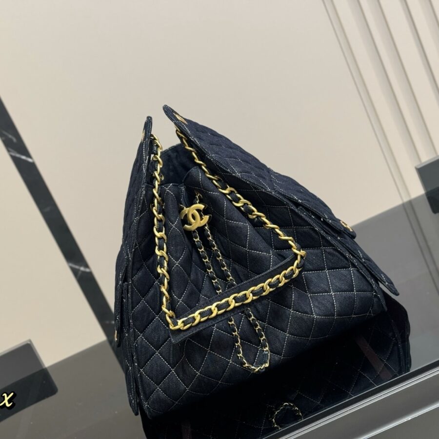 Alternative view of Chanel 25 Medium Handbag Washed Denim Dark Blue 34cm