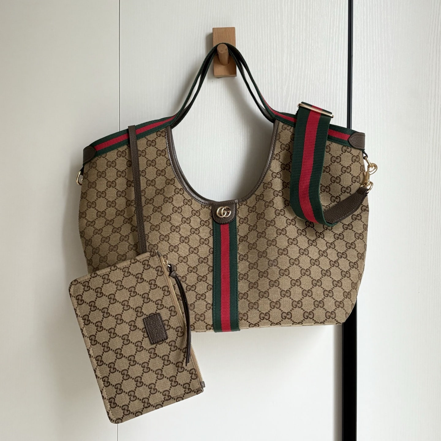 Gucci Giglio Large Tote Bag Beige And Dark Brown GG Canvas 60Cm 853971 FAFFP 2547 - Image 2