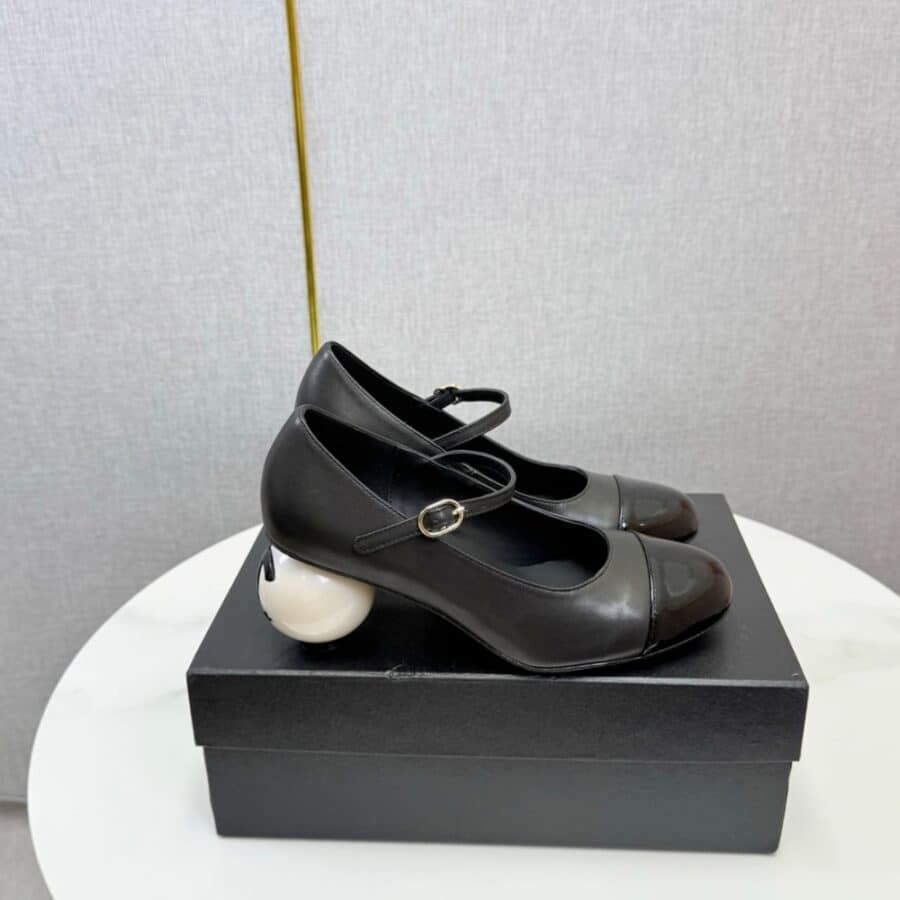 Alternative view of Chanel Mary Janes Patent And Imitation Pearls Black G46775 B22202 94305