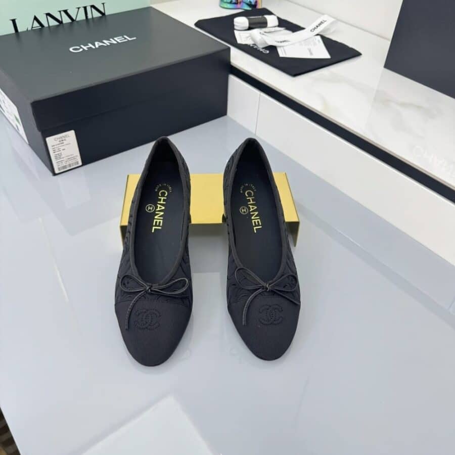 Alternative view of Chanel Ballet Flats Embroidered Fabric And Grosgrain Black G02819 B21026 94305