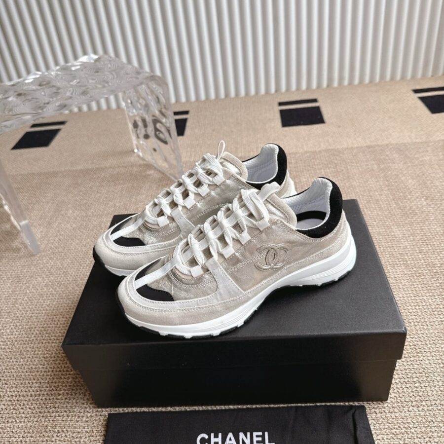 Alternative view of Chanel Sneaker Light Gold Light Gray And Black G46609 B21320 U2404