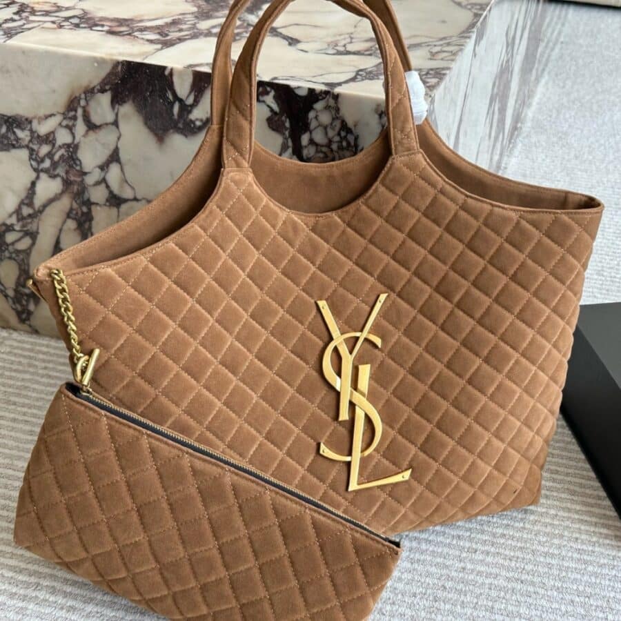 Alternative view of Saint Laurent Large Tote Bag In Suede Brown 36cm