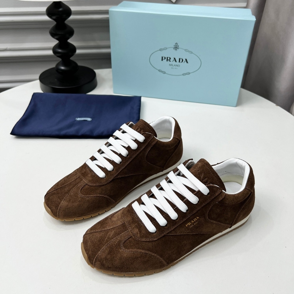 Prada Suede Sneakers Dark Brown 1e152o 054 F0324 F 020 - Image 2