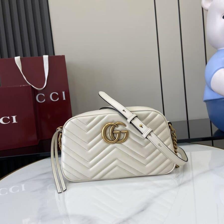 Alternative view of Gucci Gg Marmont Small Shoulder Bag ‎white 24cm 447632 Dtd1t 9022